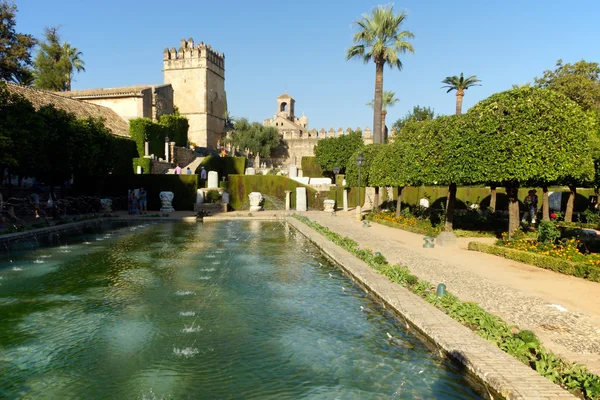 Alcazar de los Reyes Cristianos Gardens gölet — Stok fotoğraf