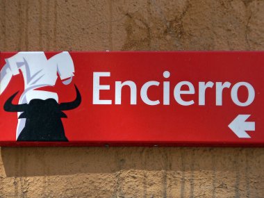 Indication of closure of the San Fermin clipart