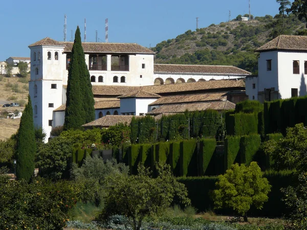 Granada España Vista Del Generalife Desde Interior Alhambra Granada — Foto de Stock