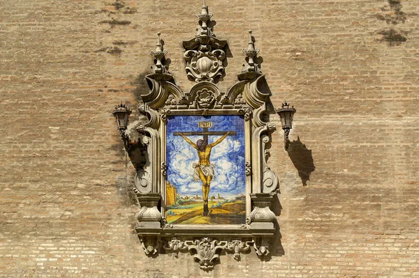 Sevilla España Retablo Cerámico Del Cristo Buena Muerte Iglesia Anunciación — Foto de Stock