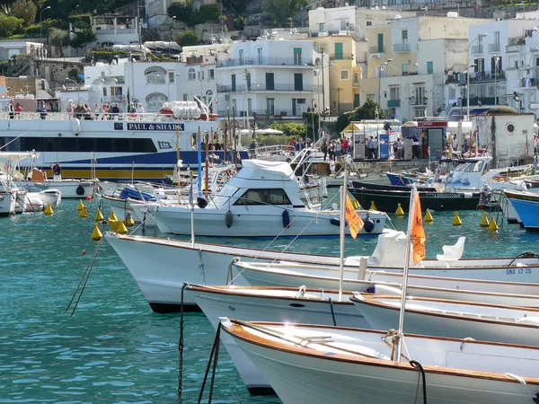 Isla Capri Italia Barcos Botes Atracados Isla Capri — Foto de Stock