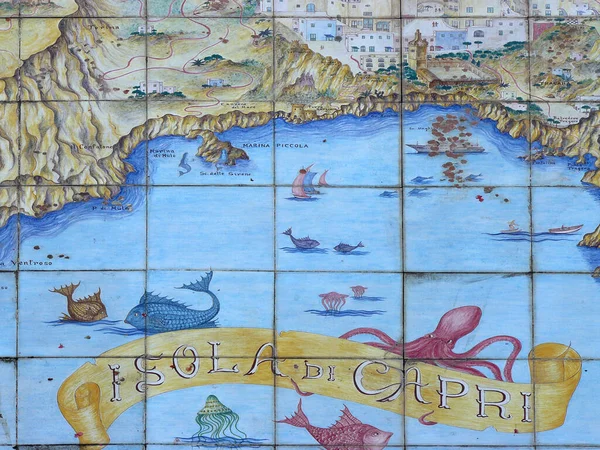 Wyspa Capri Włochy Mozaika Wyspie Capri Capri — Zdjęcie stockowe