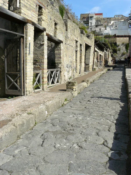 Herculaneum Włochy Ulica Wewnątrz Starożytnego Miasta Herculaneum — Zdjęcie stockowe