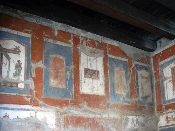 Herculano Italia Fresco Dentro Una Vivienda Antigua Ciudad Herculano — Foto de Stock