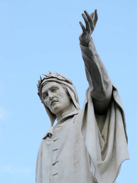 Nápoles Itália Escultura Dante Alighieri Praça Dante Centro Histórico Cidade — Fotografia de Stock