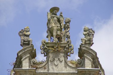 Santiago de Compostela tarihi şehirde da San Marin Pinario Manastırı mimari detay