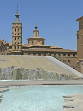 Fountain in the Plaza de Nuestra Señora del Pilar in the city of Zaragoza.