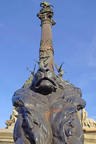 Detail van Columbus Monument in Barcelona — Stockfoto