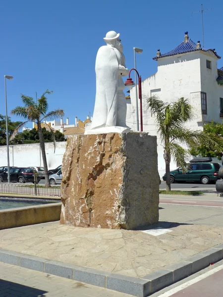 Пам'ятник Пісарро в місто Sanlucar де Barrameda — стокове фото