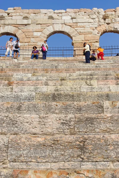 Arquibancadas anfiteatro romano Cidade de Verona — Fotografia de Stock