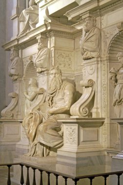 Moses sculpture artist Michelangelo in the Church of St. Peter in Chains in the city of Rome clipart