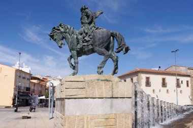 Plasencia (Caceres) İspanya. Plasencia şehrinin kurucusu VIII. Alfonso Heykeli