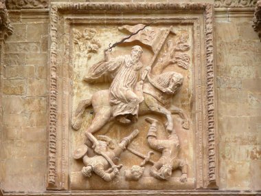 San Millan de la Cogolla (İspanya). San Millan de Yuso Kraliyet Manastırı ve San Millan de Suso Manastırı için UNESCO Dünya Mirası Anma Plaketi.