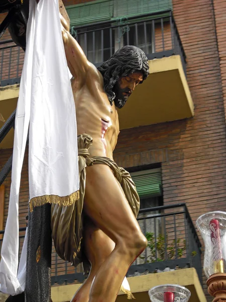 Der heilige Christus der fünf Wunden der Heiligen Woche in Sevilla — Stockfoto