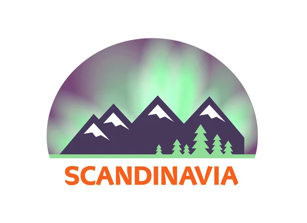 Etiqueta con paisaje escandinavo — Foto de Stock