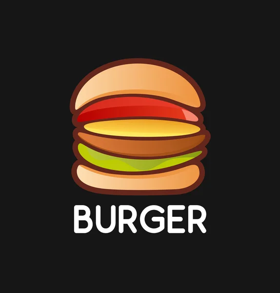 Burger Logo na černém pozadí — Stock fotografie