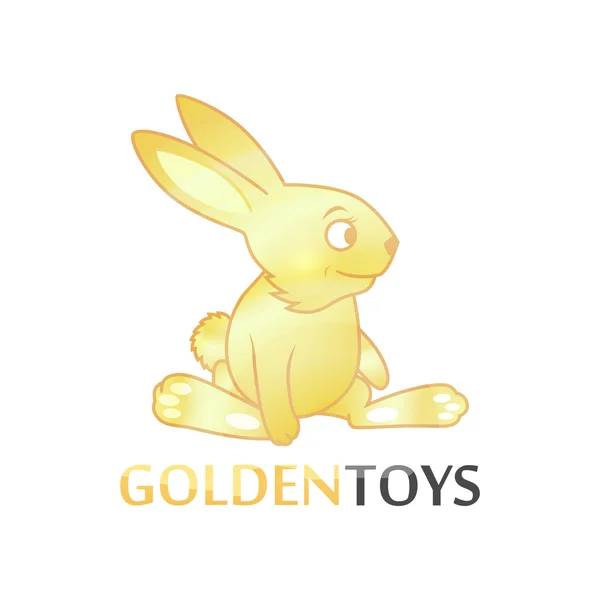 Логотип с золотым кроликом — стоковое фото