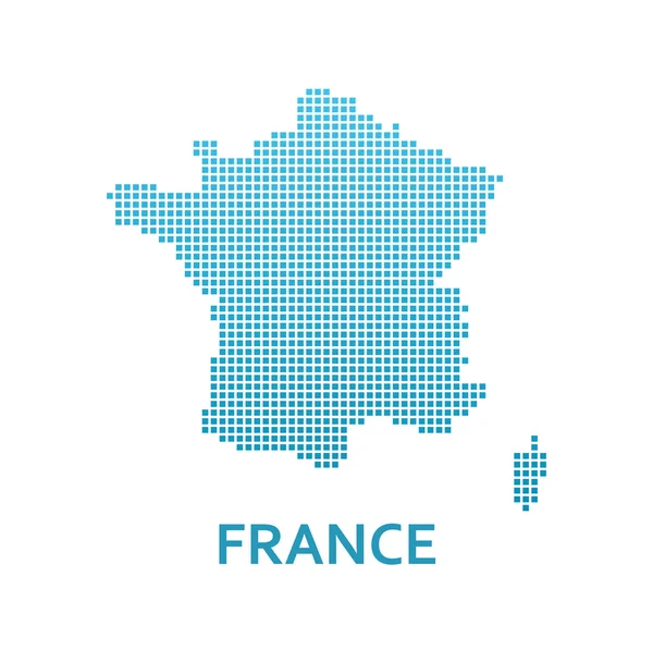 Pixel mapa de Francia — Vector de stock