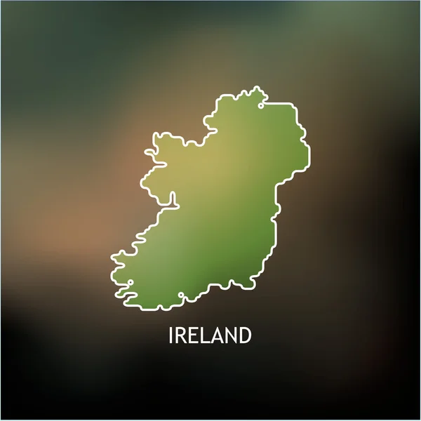Kontúr Térkép, Írország — Stock Vector