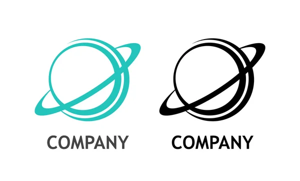 Логотип с планетой, как Сатурн — стоковый вектор