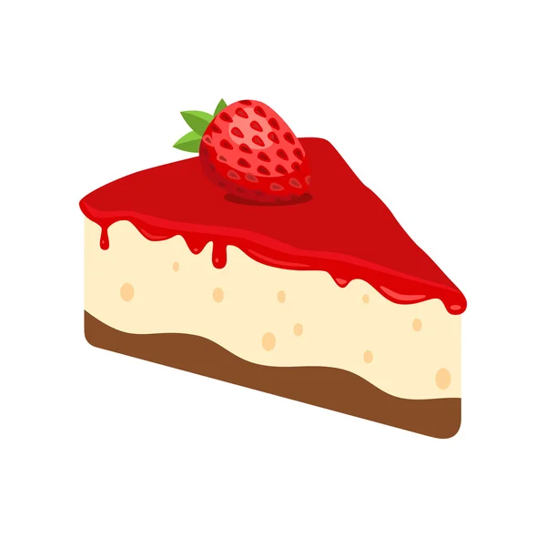 Cheesecake with Strawberry — Stock Vector