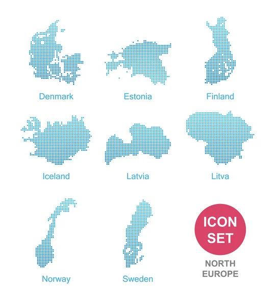 Kreise in Nordeuropa — Stockvektor