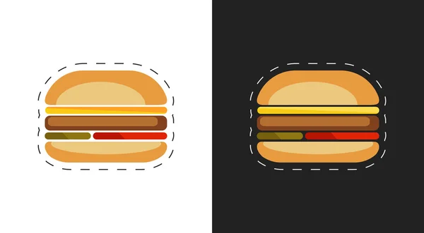 İzole Burger vektör simgeleri — Stok Vektör