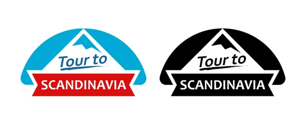 Badge - Tour ke Skandinavia - Stok Vektor