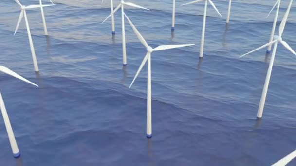 Вітрові електростанції - Креативне зображення вільної енергії Green eco у 4K — стокове відео