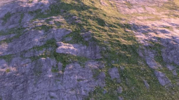 夜晚的莫西岩石表面- 3D动画墙纸 — 图库视频影像