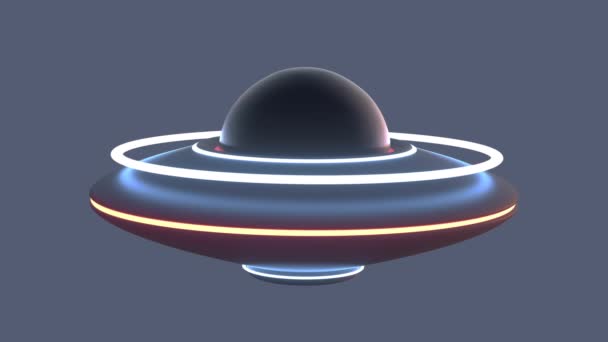 Сучасний корабель Alien Ufo на зеленому хромовому ключі — стокове відео
