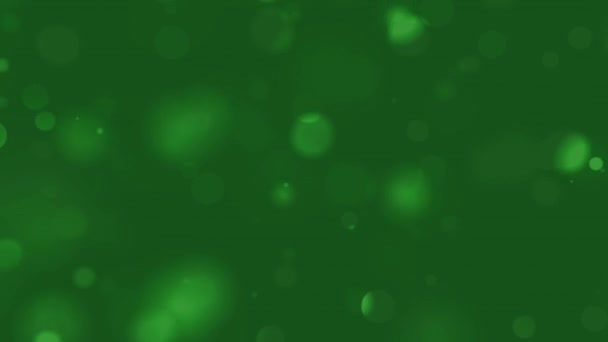 Абстрактный фон с зелеными летающими частицами — стоковое видео