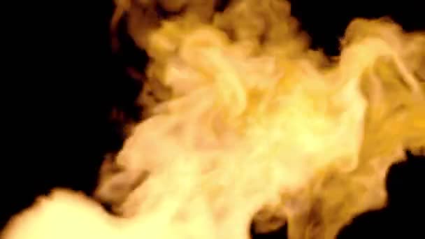 Fire Flame realistické 3D animace s bleskem přechod na bílou — Stock video