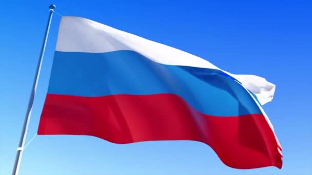 Russian flag video - 3d Russia Flag loop footage at day light — Stockvideo