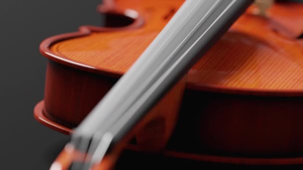 Violin Close up elszigetelt fekete háttér — Stock videók
