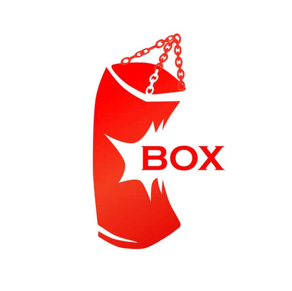 Sac de boxe rouge avec légende — Image vectorielle