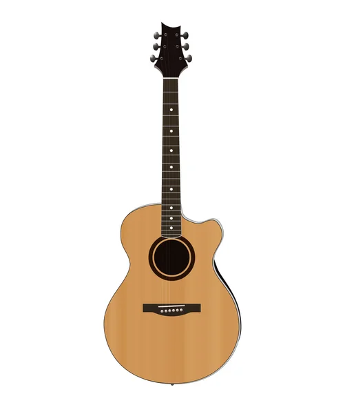 Guitarra acústica aislada sobre fondo blanco — Vector de stock