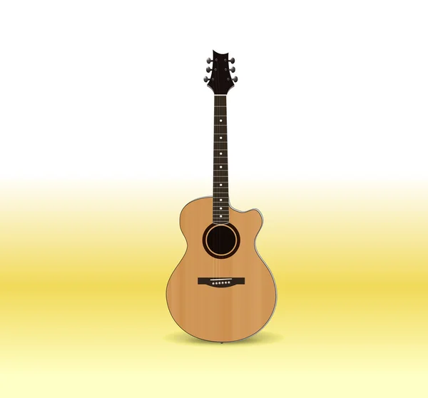 Acoustic guitar isolated on light background — Stock Vector