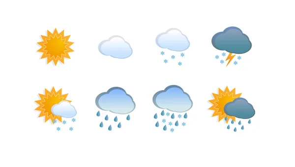 Ensemble d'icônes météorologiques pour site Web — Image vectorielle