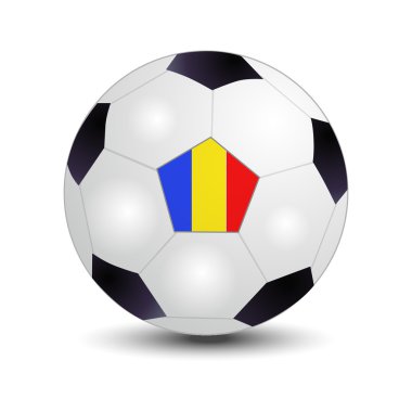 Futbol topu Romanya bayrağı