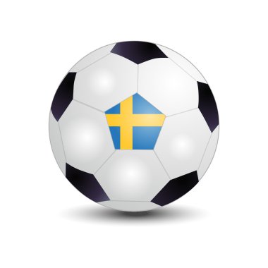 İsveç bayrağı üzerinde futbol topu