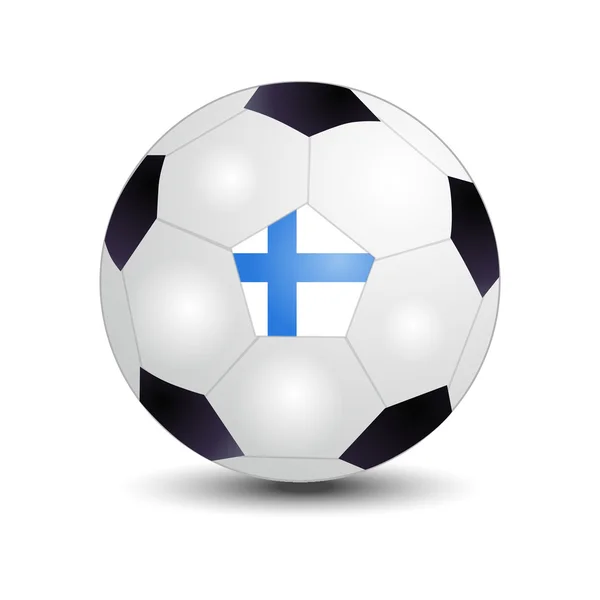 Drapeau de la Finlande sur le ballon de football — Image vectorielle