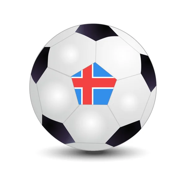 Drapeau de l'Islande sur ballon de football — Image vectorielle