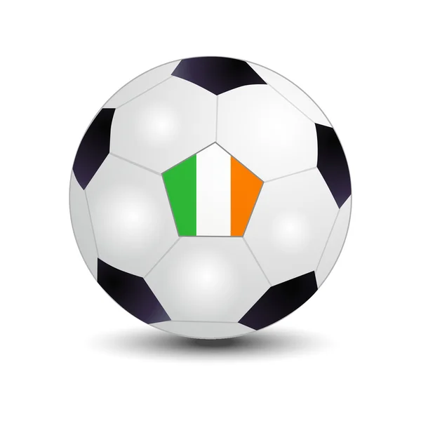 Bandeira da Irlanda em bola de futebol — Vetor de Stock