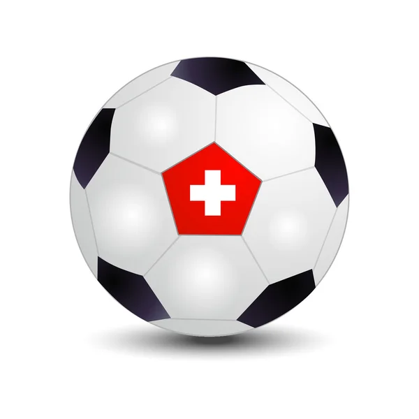 Drapeau de la Suisse sur ballon de football — Image vectorielle