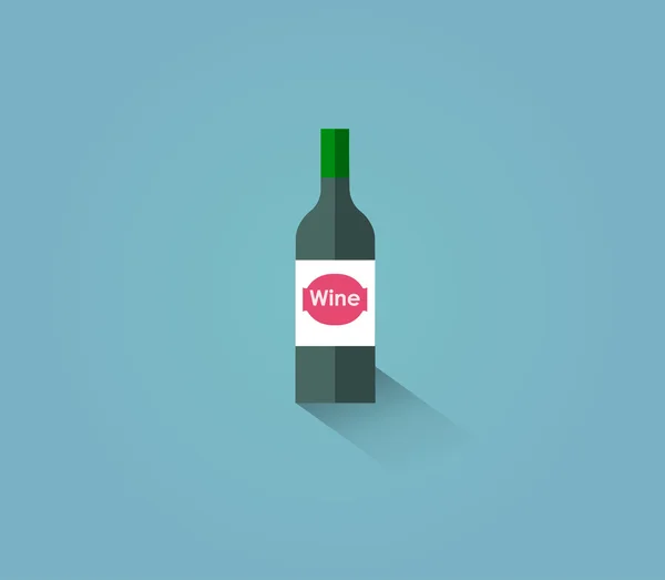 Bottle of wine with wineglass — Stock Vector