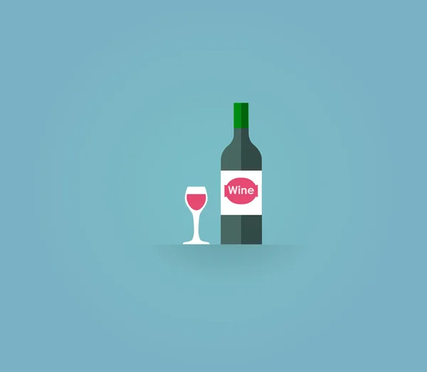 Botella de vino con vino — Vector de stock