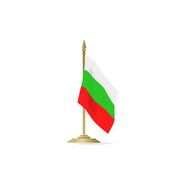 Bulgarije vlag stant op witruimte — Stockvector