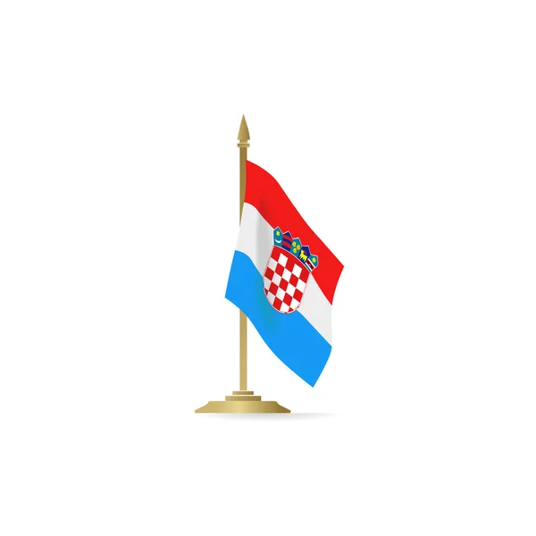 Kroatische vlag stant op witruimte — Stockvector