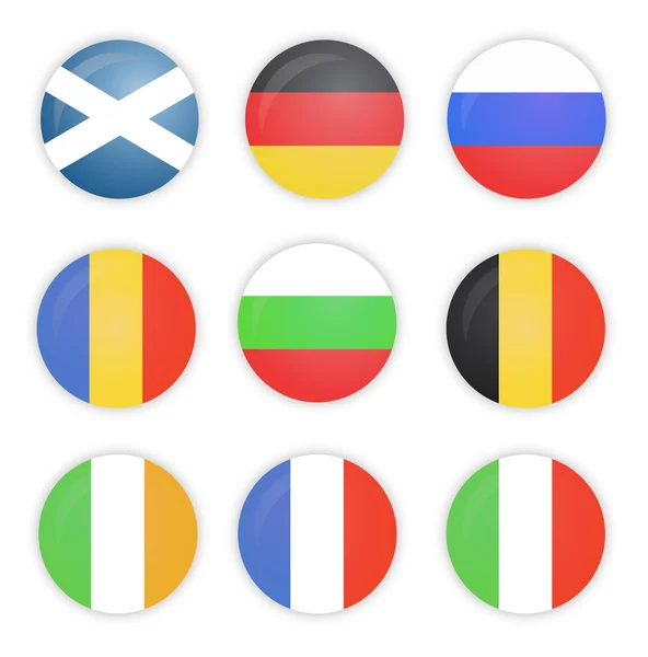 Flaggenset, Europa, Kollektion — Stockvektor